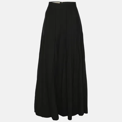 Pre-owned Marni Black Stretch Wool Flared Maxi Skirt S