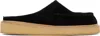 Marni Black Suede Slippers In 00n99 Black