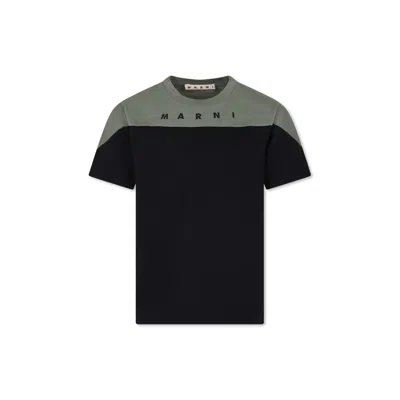 Marni Black T-shirt For Kids With Logo
