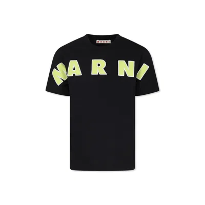 Marni Kids' Logo-embroidered T-shirt In 0m900