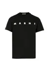 Marni Black T-shirt For Kids With White Logo In Black