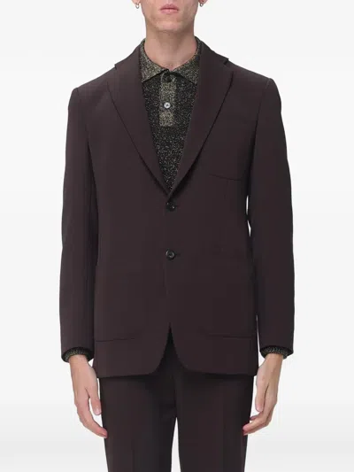 Marni Black Techno Wool Jacket In Purple