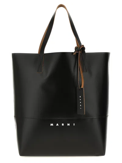 Marni Men Black Tribeca Shopping Bag, Onesize Luxury Totes For Men Darveys