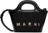 Marni Tropicalia Structured Shoulder Bag With Raffia Panels In 00n99 Black