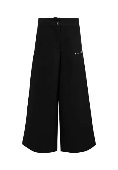 Marni Kids' Black Trousers For Girl With Logo