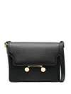 Marni Medium Rectangular Shoulder Bag With Flap In Black