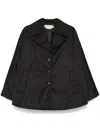 Marni Twill Cape Coat High-low Hem In Black