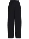 Marni Blue Tropical Wool Straight Leg Trousers In Black