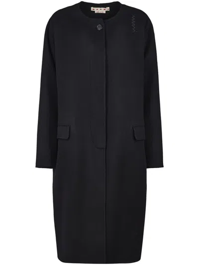 Marni Black Virgin Wool And Cashmere Coat