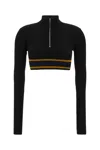 Marni Cropped Top With Ribbed Funnel Neck In 00n99