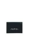 Marni Textured Wallet With Logo Detail In Black