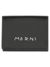 Marni Textured Wallet With Logo Detail In Black