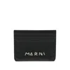 Marni Textured Wallet With Subtle Branding In Black