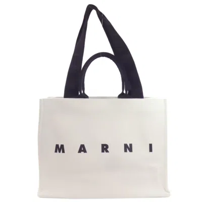 Pre-owned Marni Black White Canvas Tote Bag () In Black, White