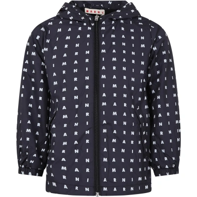 Marni Kids' Black Windbreaker For Children With Logo