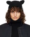 MARNI BLACK WOOL & MOHAIR EARS BEANIE