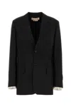 Marni Wool Blazer With Front Pockets And Long Sleeves In Black