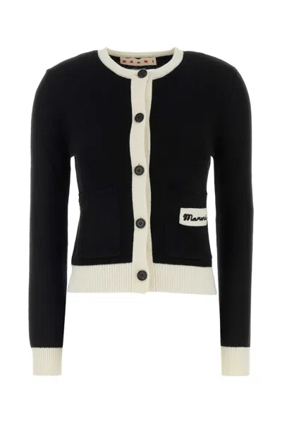 Marni Black Wool Blend Cardigan