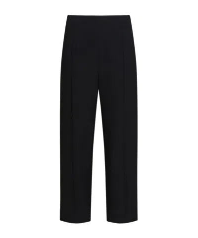 MARNI BLACK WOOL BLEND TROUSERS WITH MARNI SYMBOL