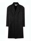 Marni Black Wool Coat With Oversized Silhouette And Design In Black