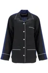 Marni Black Wool Shirt With White Stitching In Black