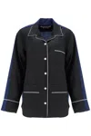 Marni Black Wool Shirt With White Stitching In Multi
