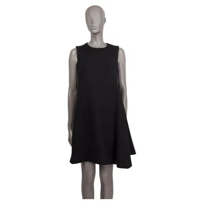 Pre-owned Marni Black Wool Sleeveless Side Flare Dress 42 M