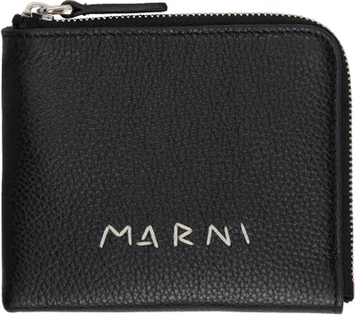Marni Black Zip-around Wallet In 00n99 Black