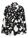 Marni 'floral Bloom' Jacket With Front Pockets In Blackwhite