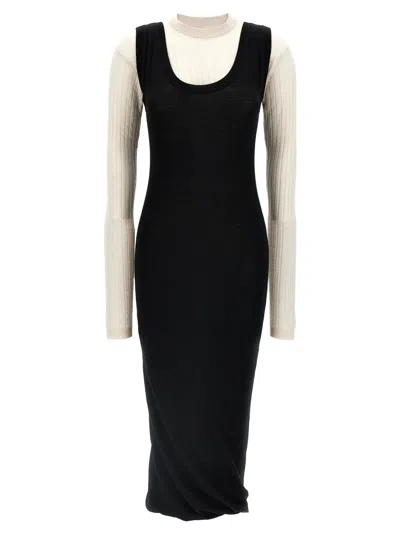 MARNI BLACKWHITE MULTI-LAYERED DRESS