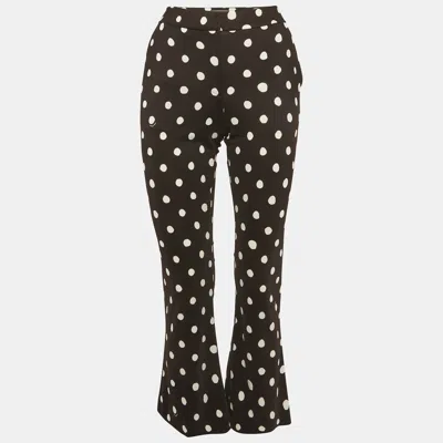 Pre-owned Marni Black/white Polka Dots Stretch Crepe Regular Fit Trousers S
