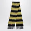 MARNI MARNI BLACK/YELLOW STRIPED WOOL-BLEND SCARF