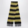 Marni Pink/grey Striped Wool-blend Scarf