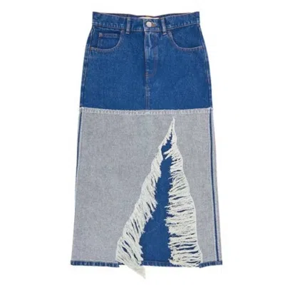 MARNI MARNI BLEACHED COATED DENIM MIDI SKIRT