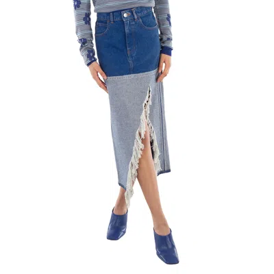 Marni Bleached Coated Denim Midi Skirt