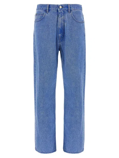 Marni Bleached Cotton Denim Jeans In Blue