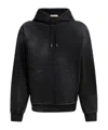 Marni Bleached-effect Cotton Hoodie In Black