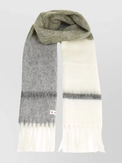 MARNI BLOCK DESIGN FRINGED EDGES SCARF
