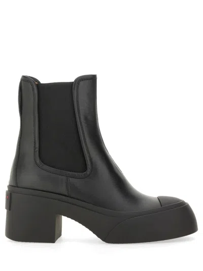 MARNI BLOCK HEEL CALF LEATHER BOOTS