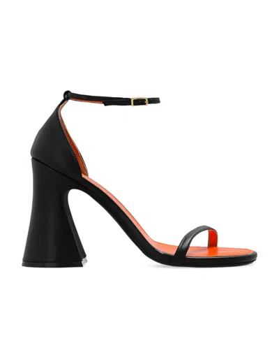 Marni Block-heel Leather Sandals In Black