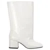 Marni Block-heel Mid-calf Boots In White Calf Leather In White