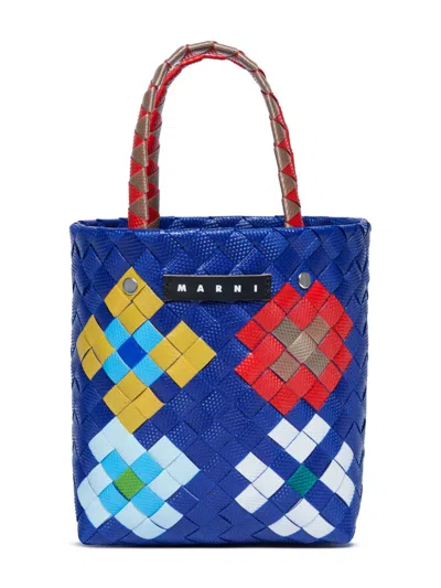 Marni Kids' Blossom Macro Tote Bag In Blue