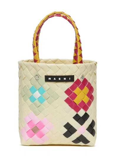 Marni Kids' Blossom Macro Tote Bag In Neutrals