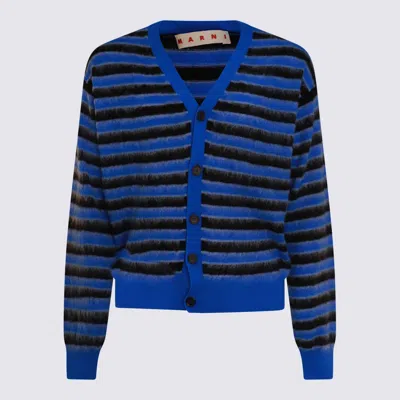Marni Blue And Black Wool Knitwear