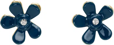 Marni Blue & Gold Flower Pop Earrings In 00b61 Blue China