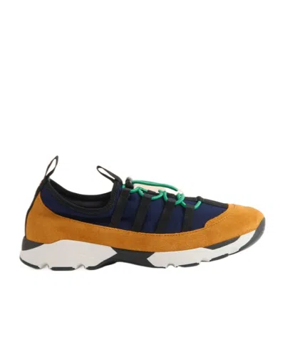 Marni Blue And Orange Lycra Lace-up Running Sneaker In Multi