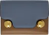Marni Blue & Tan Leather Trunkaroo Trifold Wallet In Zo879 Opal/cinnamon/