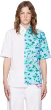 Marni Blue & White Asymmetric Shirt In Reb21 Light Blue