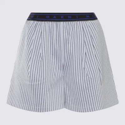MARNI BLUE AND WHITE COTTON SHORT