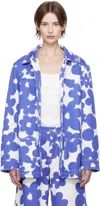Marni Floral-print Shirt Jacket In Dib26 Blue Lilac